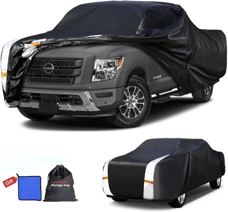 Cotryvox Nissan Titan Truck Cover Custom Fit 2015-2026 Crew Cab SB (5.5'-5.6') with Door Zipper, 12 Layers Full Exterior Pickup Truck Cover Waterproof All Weather,for Wind Dust Sun and UV Protection. - Image 1